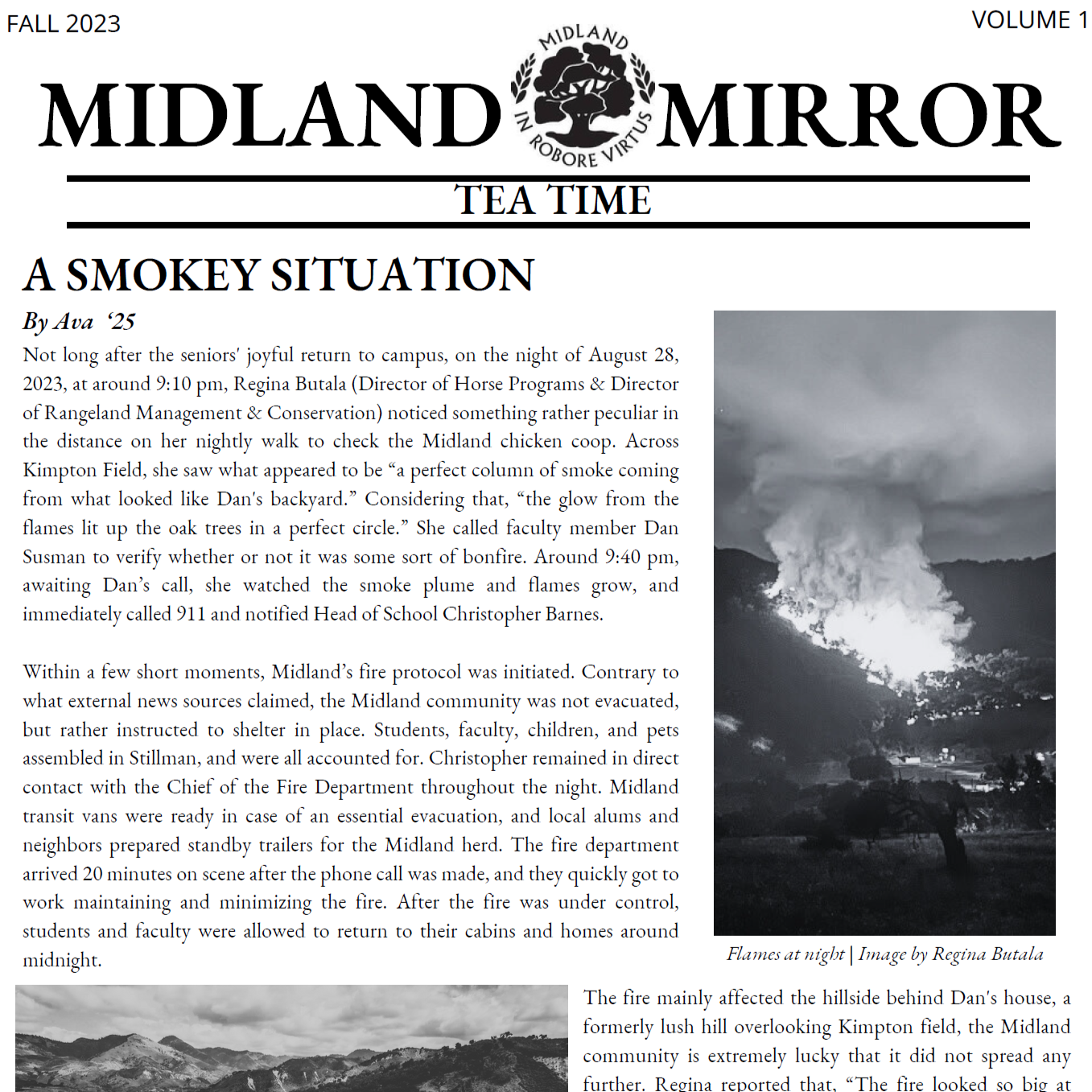 Boarding School Student Newspaper The Midland Mirror